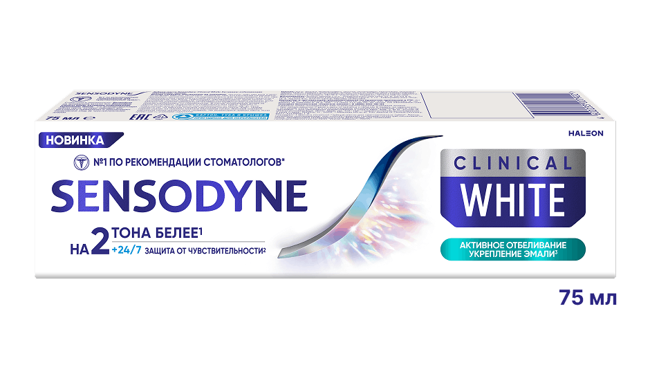 Зубная паста Sensodyne Clinical White Активное отбеливание Укрепление эмали Зубная паста Sensodyne Clinical White Активное отбеливание Укрепление эмали