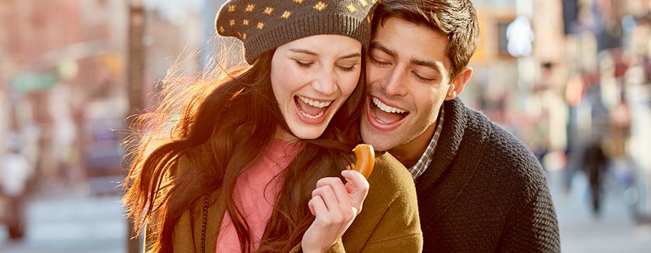 Young Couple being playful on a date