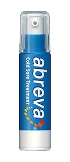 Abreva cream in a royal blue metallic tube with a plastic pump cap Abreva cream in a royal blue metallic tube with a plastic pump cap