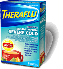 Theraflu® Nighttime Multi-Symptom Severe Cold With Lipton® Flavors Hot Liquid Powder