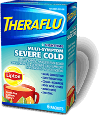 Theraflu® Nighttime Multi-Symptom Severe Cold With Lipton® Flavors Hot Liquid Powder Theraflu® Nighttime Multi-Symptom Severe Cold With Lipton® Flavors Hot Liquid Powder