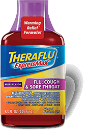 Theraflu® ExpressMax® Flu, Cough & Sore Throat Syrup Theraflu® ExpressMax® Flu, Cough & Sore Throat Syrup