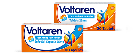 Voltaren tablets & capsules pack shots