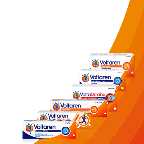 Packungsabbildungen der verschiedenen Voltaren Produkte