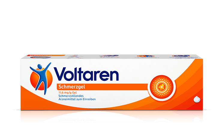 Packungsabbildung von Voltaren Schmerzgel mit dem starken, entzündungshemmenden Wirkstoff.