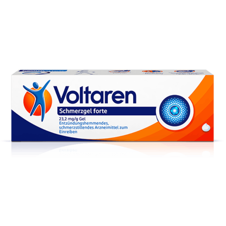 Packungsabbildung von Voltaren Schmerzgel mit dem starken, entzündungshemmenden Wirkstoff