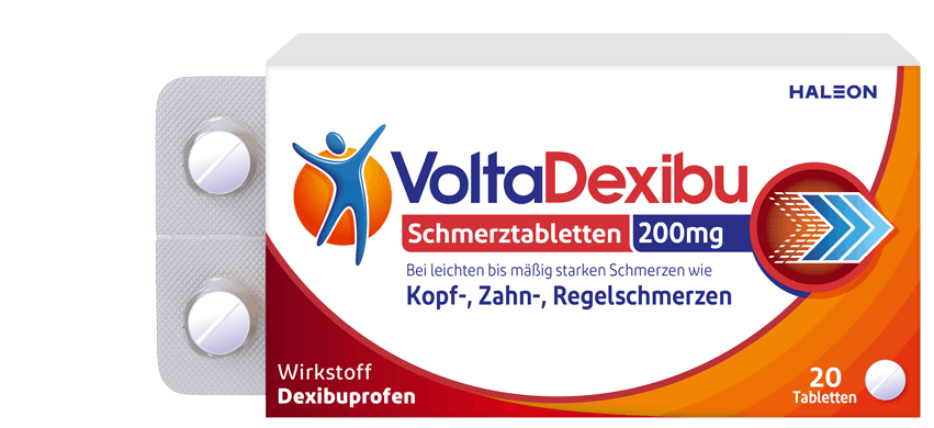 VoltaDexibu Packung mit „NEU“ Störer auf weißem Hintergrund