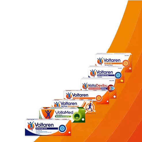 Packungsabbildungen der verschiedenen Voltaren Produkte