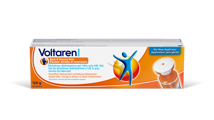 Voltaren Back &amp; Muscle Pain Relief 1.16% Diclofenac Gel packshot