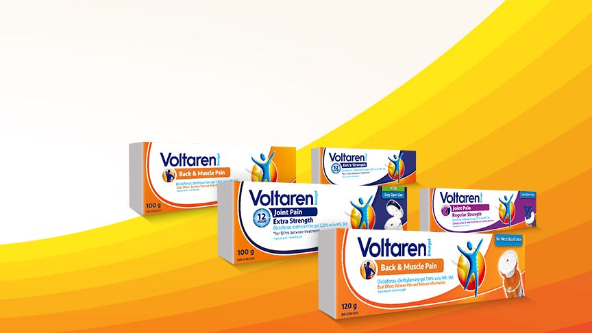 Grouped Voltaren packshots