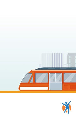 Cartoon graphic of a train