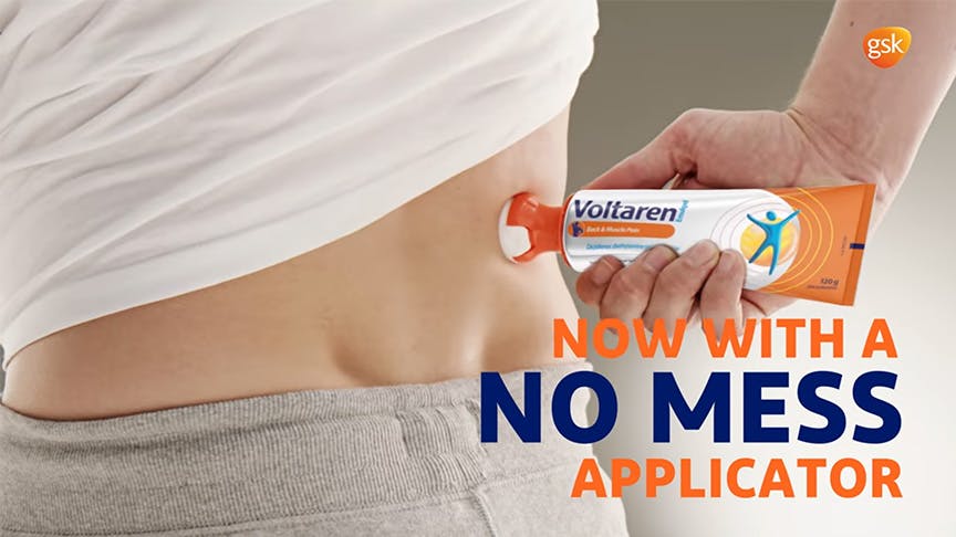 Video showing how to use Voltaren pain relief gel with no mess applicator