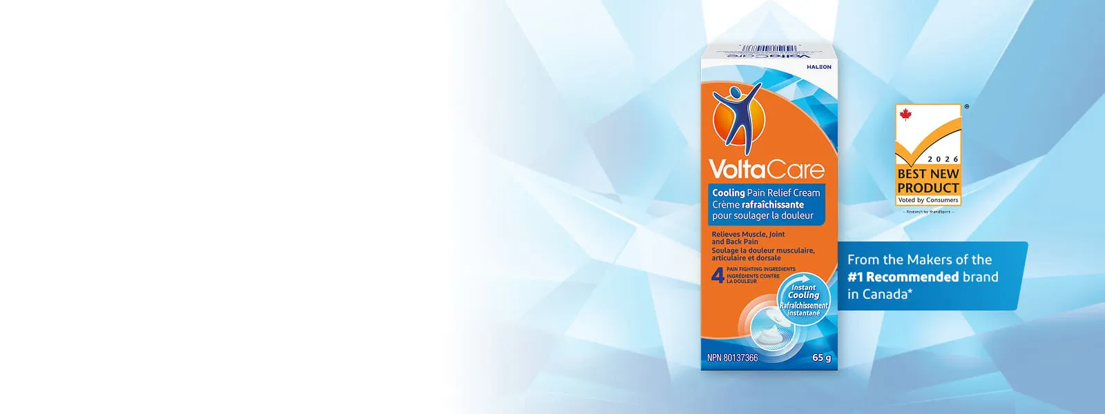 VoltaCare Fast-Acting Cooling Pain Relief Banner