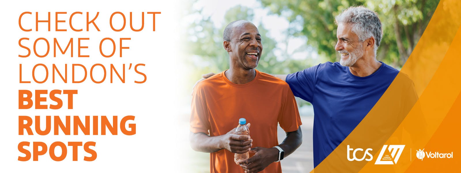 Two men are laughing after a running session