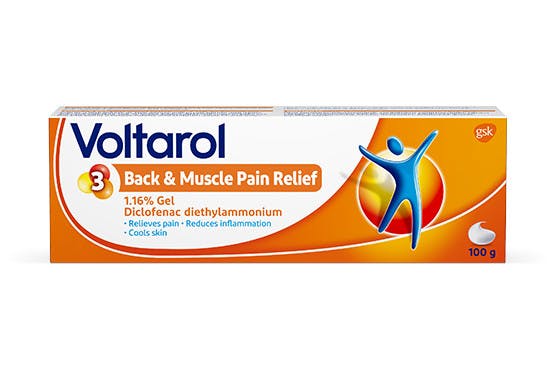 Voltarol 1.16% Diclofenac Gel for back and muscle pain relief product