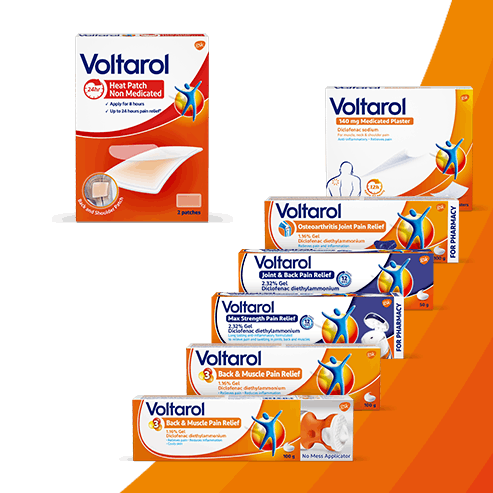 Various Voltarol pain relief product packs - how choose the right product