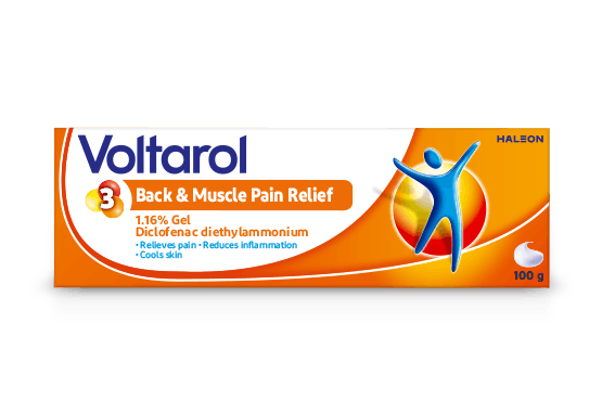 Voltarol 1.16% Diclofenac Gel for back and muscle pain relief product