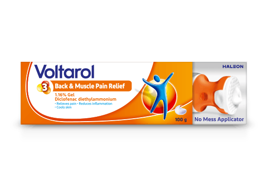 Voltarol 1.16% Diclofenac Gel for back and muscle pain relief product