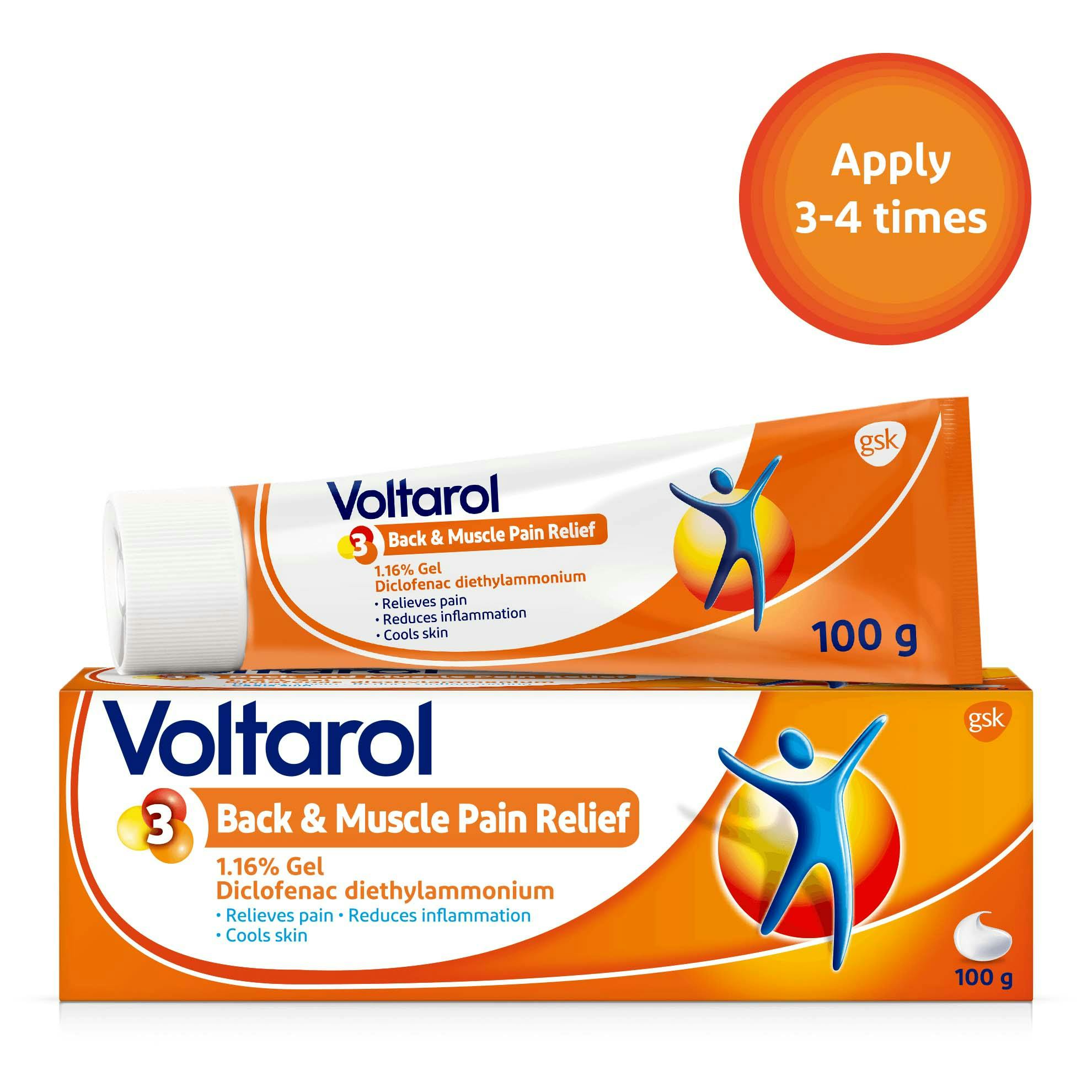 Voltaren 2.32% Diclofenac Gel for neck pain relief Voltarol 2.32 percent Diclofenac Gel for neck pain relief product box