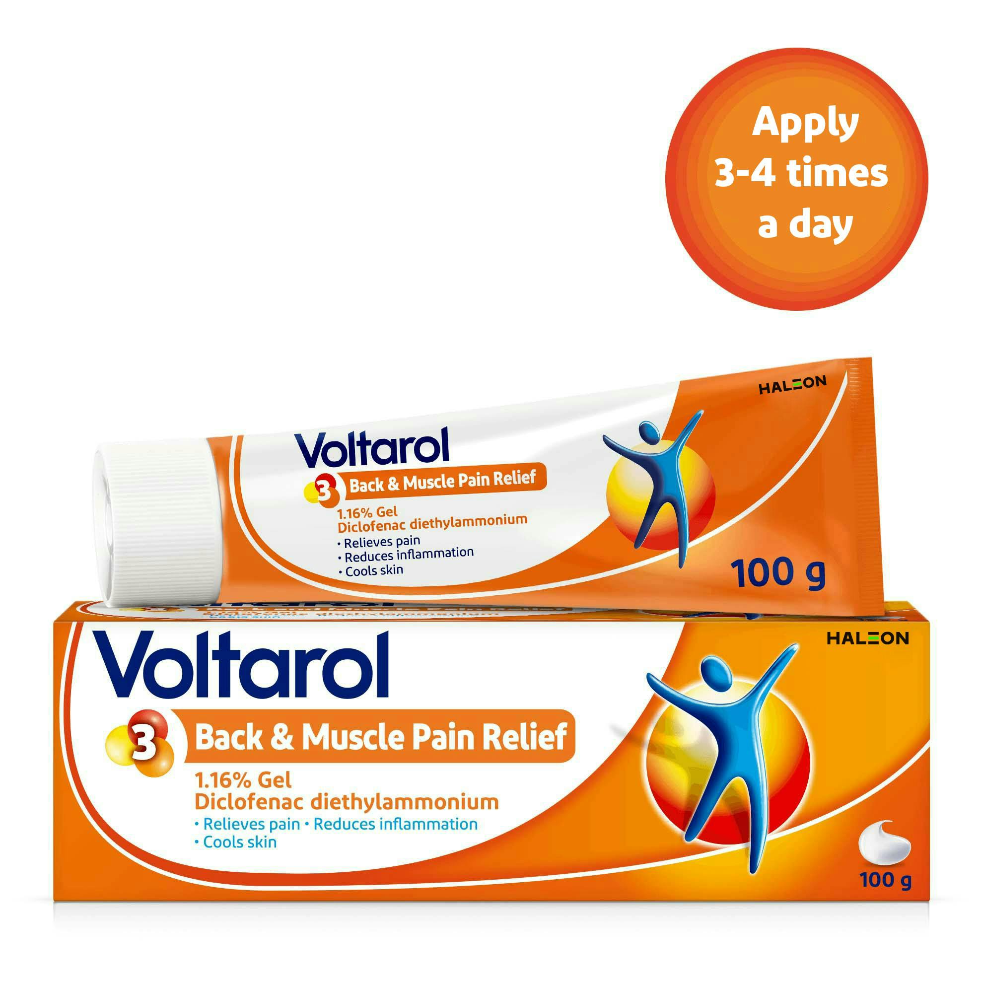 Voltaren 2.32% Diclofenac Gel for neck pain relief Voltarol 2.32 percent Diclofenac Gel for neck pain relief product box