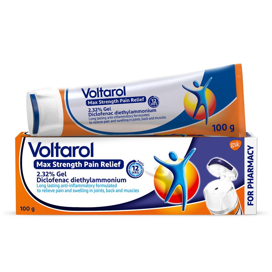 Voltarol 2.32% Diclofenac Gel for osteoarthritis pain relief product box