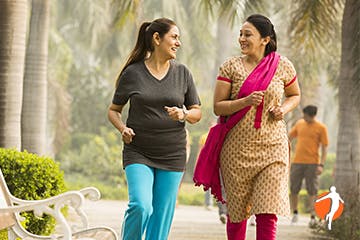 Partners post workout Two women outside after a workout