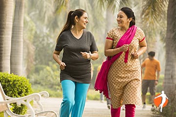 Two women outside after a workout