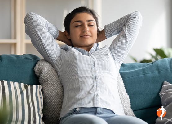 Woman relaxing on the couch