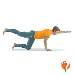 Yoga pose to strengthen your back Man demonstrating a yoga pose