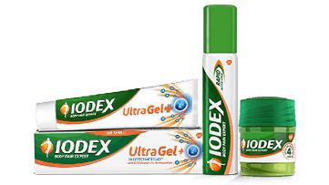 Iodex products - whole range (spray, balm and gel)