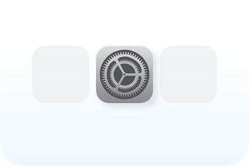 screenshot from iphone showing entering settings app