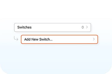 screenshot in iphone showing add new switch options once you've activated switch control in accessibility drop down