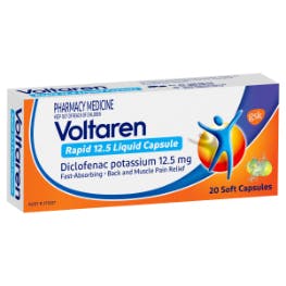 Voltaren Rapid 12.5mg Liquid Capsules for oral pain relief