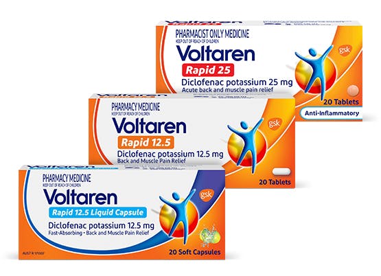 Voltaren Dolo back pain tablets with diclofenac for pain relief