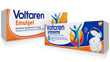 Voltaren Pain Relief 11,6 mg Emulgel and Voltaren Osteo Gel 12 Hourly back pain joint pain and inflammation relief 2.32% Diclofenac gel
