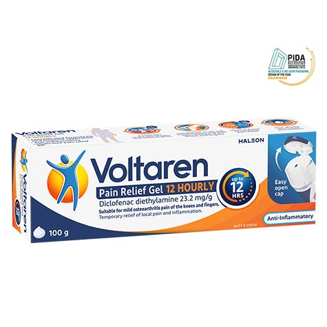 Voltaren 23.2 mg/g Diclofenac Pain Relief Gel 12 Hourly for joint and back pain relief product
