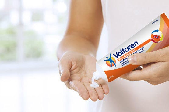 Voltaren Pain Relief Gel being applied to hand 
