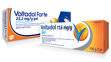 Voltadol Forte 23,2 mg y Voltadol gel 11,6 mg con Diclofenaco - Alivio para el dolor en las articulaciones e inflamaciones - Voltadol
