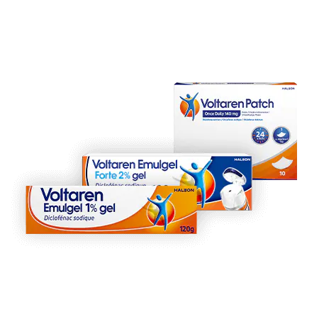 Pack shot des produits Voltaren