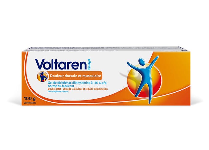 Paquet de Voltaren Back & Muscle Pain Relief 1.16% Diclofenac Gel with No Mess Applicator