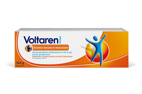 Paquet de Voltaren Back & Muscle Pain Relief 1.16% Diclofenac Gel