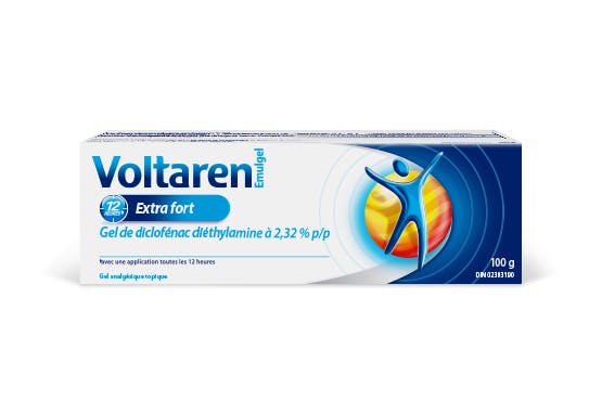 Paquet de Voltaren Extra Strength Soulagement de la douleur 2,32 % Diclofenac Gel
