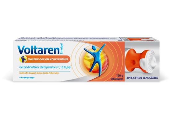 Paquet de Voltaren Back & Muscle Pain Relief 1.16% Diclofenac Gel