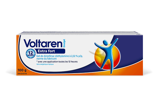 Paquet de Voltaren Extra Strength Soulagement de la douleur 2,32 % Diclofenac Gel