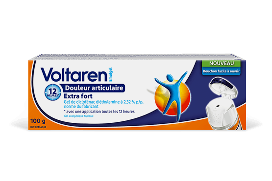 Paquet de Voltaren Joint Pain Relief Extra Strength 2.32% Diclofenac Gel