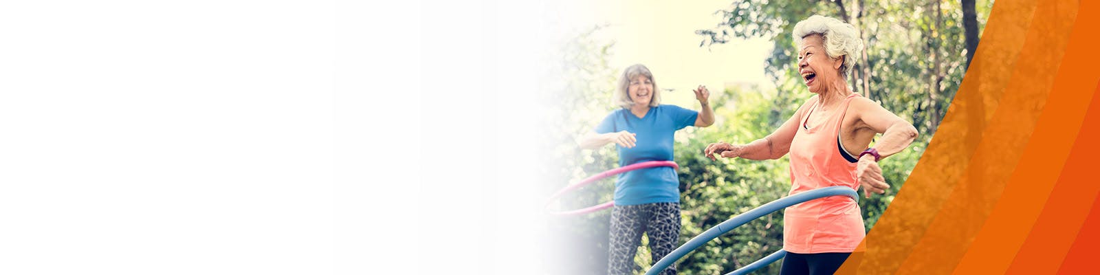 An elderly woman using a hula hoop outside - getting exercise to help relieve arthritis