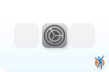 Head-gesture navigation guide, step 1 - iOS settings icon