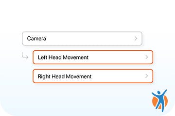 Head-gesture navigation guide, step 6 - Set left and right head movements