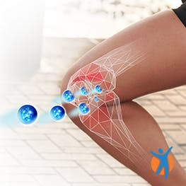 Close up of knee pain relief from Diclofenac - learn about joint pain treatments
