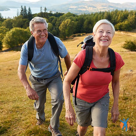  Woman and man hiking 